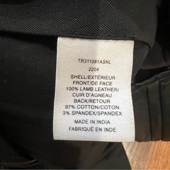 DEREK LAM 10 CROSBY Fia belted leather slim-leg pants Size 00